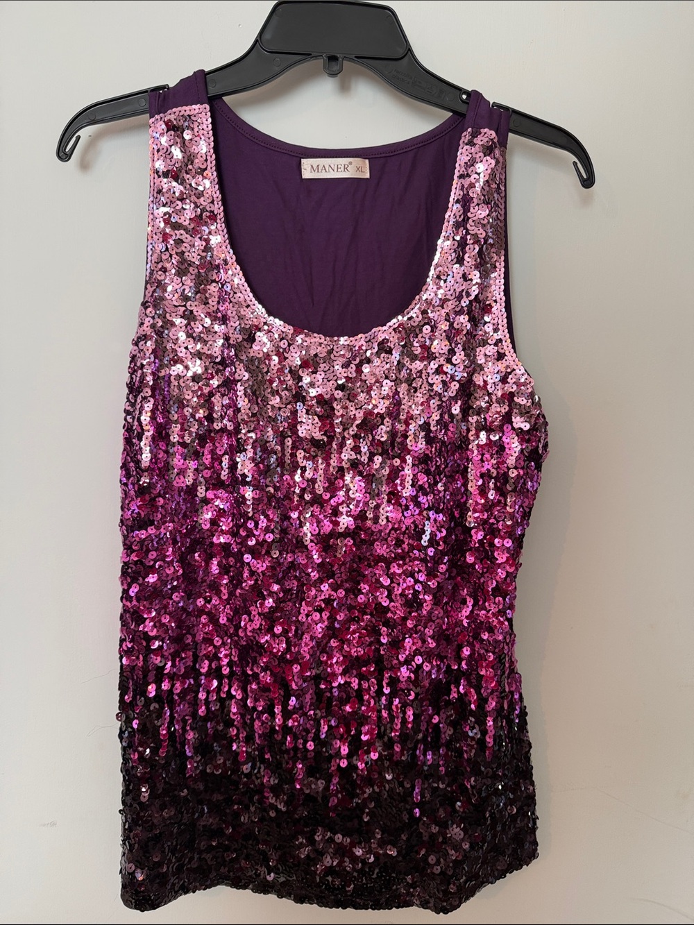 Pink Sequin Ombre Tank Top